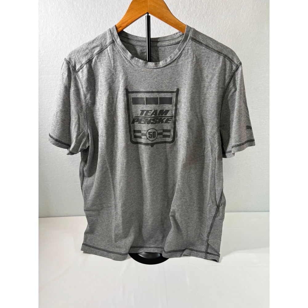 Puma Team Penske 50th Anniversary Graphic T-Shirt Mens Large Gray Racing Tee